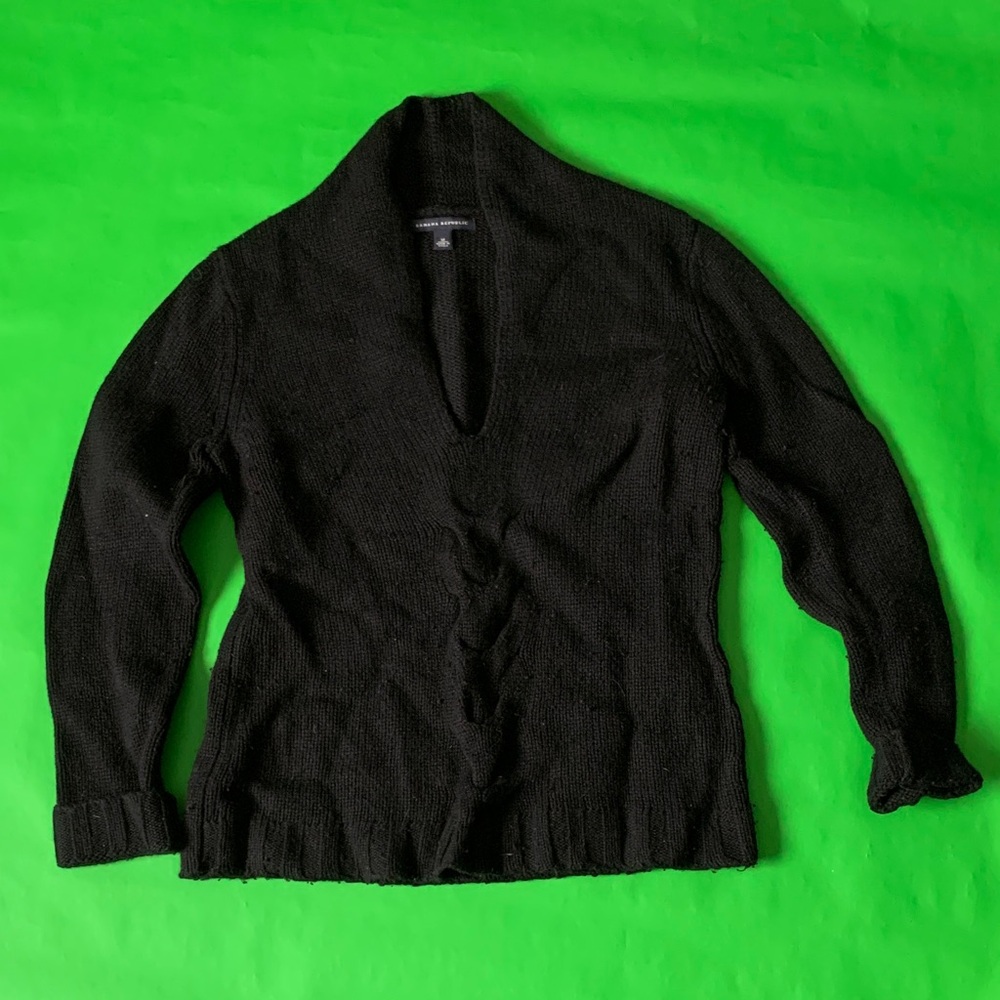 Banana Republic Black V-Neck Sweater